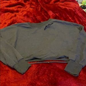 Distressed cropped sweater